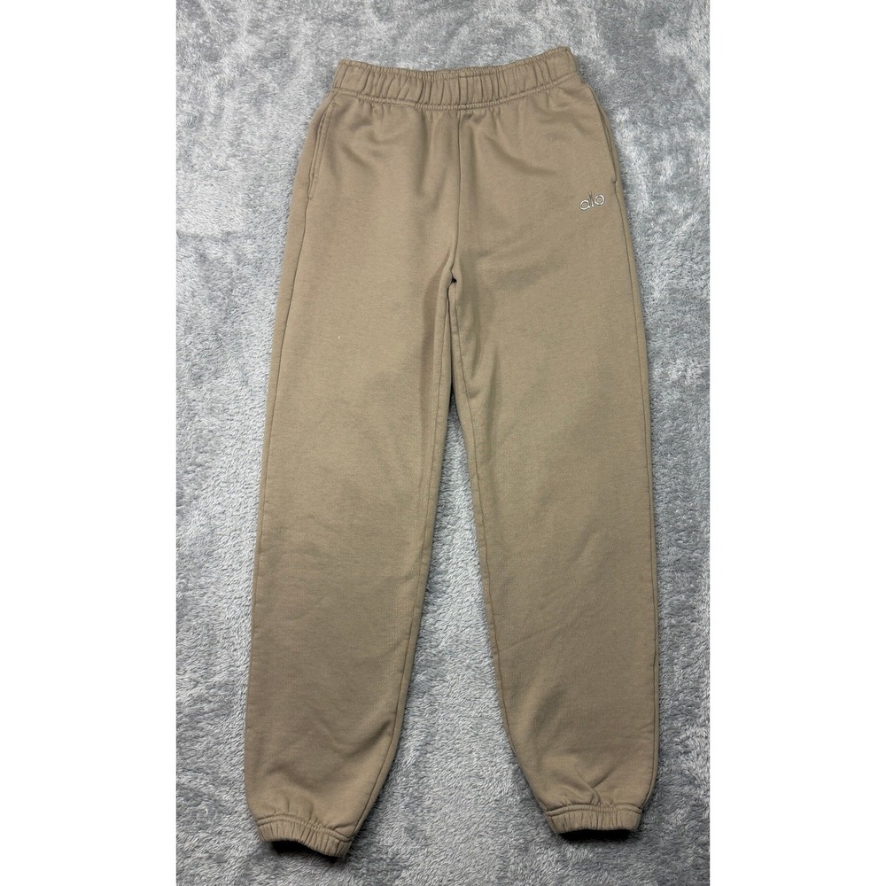 Alo Yoga Sweatpants Womens Medium M Tan Accolade Jogger Fleece Lounge Pockets
